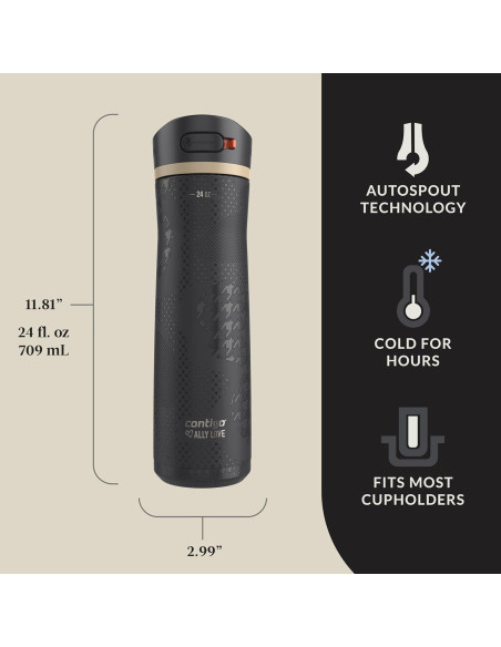 Botella de Agua Contigo Ashland 24oz Acero Inoxidable Regaliz