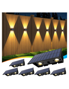 Luces Solares para Cercas UGDLUCK, Paquete de 6, 100 Lúmenes