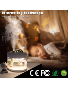 Humidificador de Niebla Fría HMLUESR 500ml con Proyector de Estrellas 2