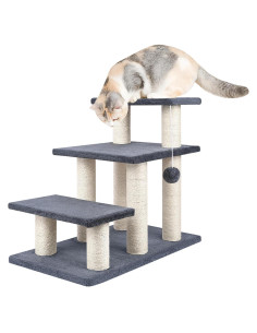 Escalera para Mascotas SOCATER 3 Pasos Gris 50.8 cm
