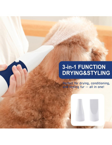 Secador de Pelo 3-en-1 POPET para Mascotas - Silencioso, 300W