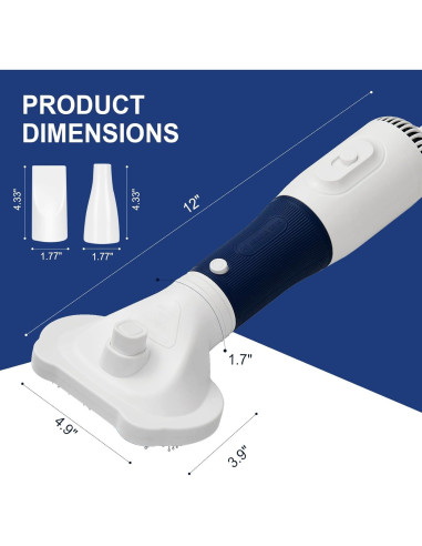 Secador de Pelo 3-en-1 POPET para Mascotas - Silencioso, 300W