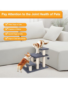 Escalera para Mascotas SOCATER 3 Pasos Gris 50.8 cm 2