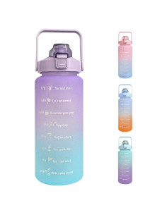 Botella de Agua Motivacional HANDA 2L con Pajilla y Asa