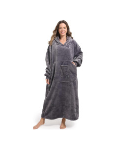 Sudadera Manta FUSSEDA Grande Forro Polar Gris Oscuro