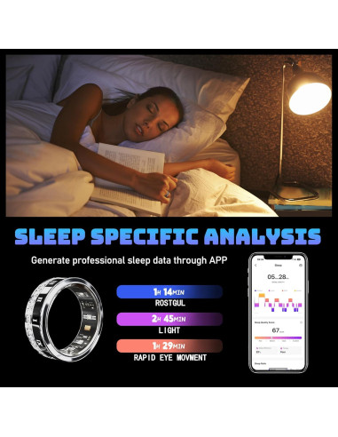 Anillo Inteligente GANSI IP68 Monitoreo Salud y Sueño