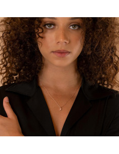 Collar de Colgante de Moneda Grabada PAVOI Oro Rosa 14K 40.6 cm 2