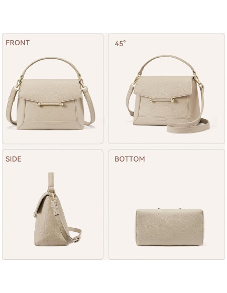 Bolso Cruzado BOSTANTEN de Cuero Vegano para Mujeres - Nude