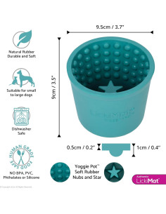 LickiMat Yoggie Pot - Comedero Lento para Perros - Turquesa 2