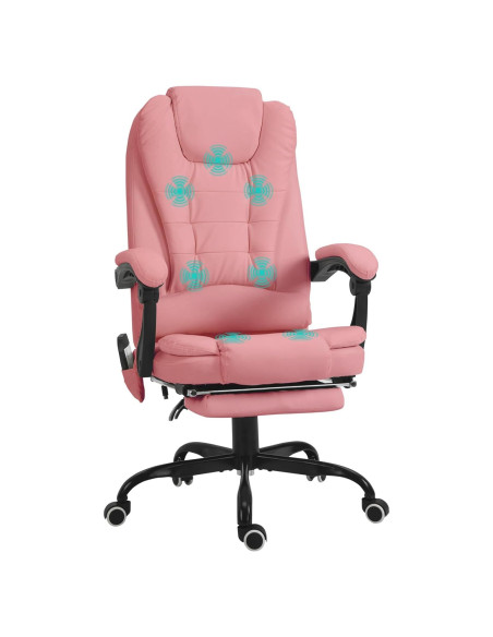 Silla de Oficina Vinsetto con Masaje y Reposapiés Rosa