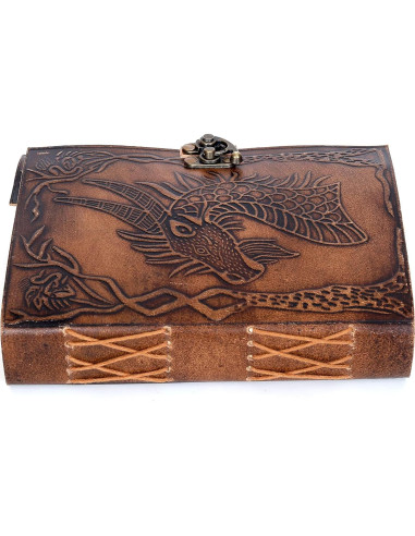 Diario de Cuero Vintage CREATIVE LEATHER ART 200 Páginas