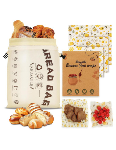 Bolsa de Pan de Cera de Abeja CalmBloom Grande Ecológica