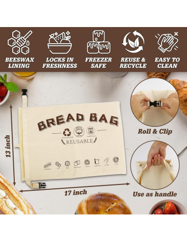 Bolsa de Pan de Cera de Abeja CalmBloom Grande Ecológica