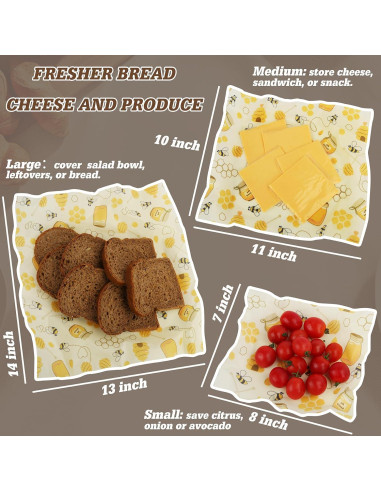 Bolsa de Pan de Cera de Abeja CalmBloom Grande Ecológica