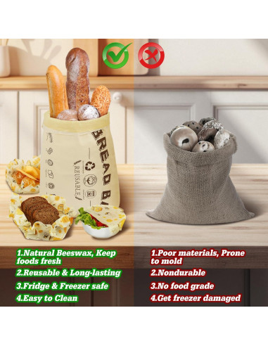 Bolsa de Pan de Cera de Abeja CalmBloom Grande Ecológica