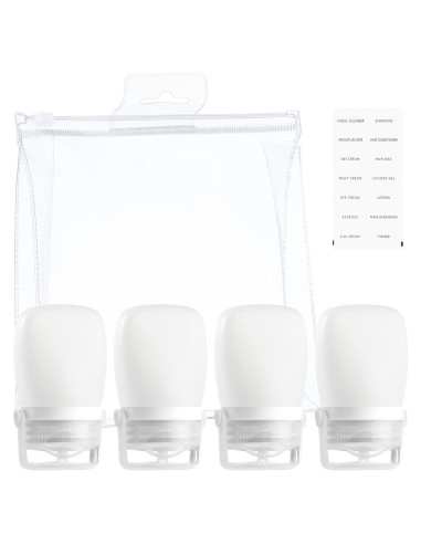 Botellas de Silicona de Viaje RONRONS 1oz A Prueba de Fugas - 4 Piezas