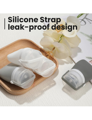 Botellas de Silicona de Viaje RONRONS 1oz A Prueba de Fugas - 4 Piezas