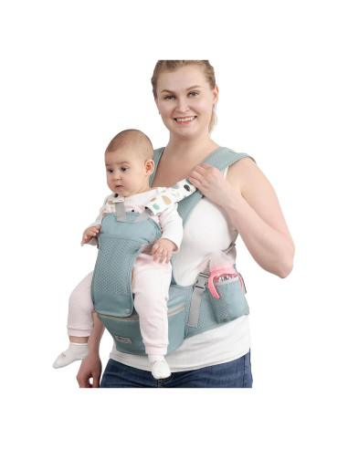 Portabebés ergonómico 6 en 1 Q2301 Verde para 0-36 meses