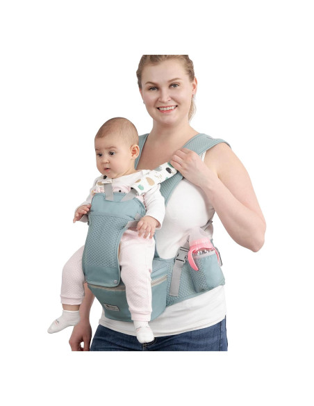 Portabebés ergonómico 6 en 1 Q2301 Verde para 0-36 meses