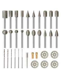 Kit de herramientas rotativas HOMEIDOL 34PCS con puntas de diamante
