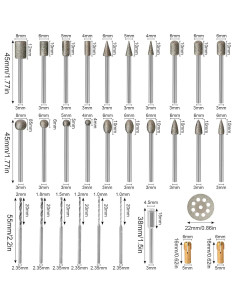 Kit de herramientas rotativas HOMEIDOL 34PCS con puntas de diamante 2