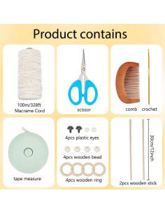 Kit de Macramé BEUNITONE para Adultos - 2 Juegos con Tutorial 2