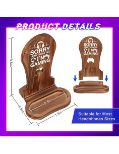 Soporte para Auriculares de Madera CryCarrot - Diseño Multifuncional 2