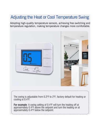 Termostato No Programable Aowel AW701 1H/1C con Pantalla LCD