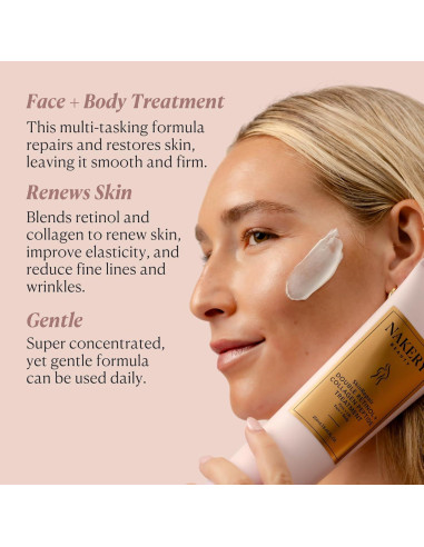 Crema Facial Antienvejecimiento Nakery Beauty con Retinol y Colágeno