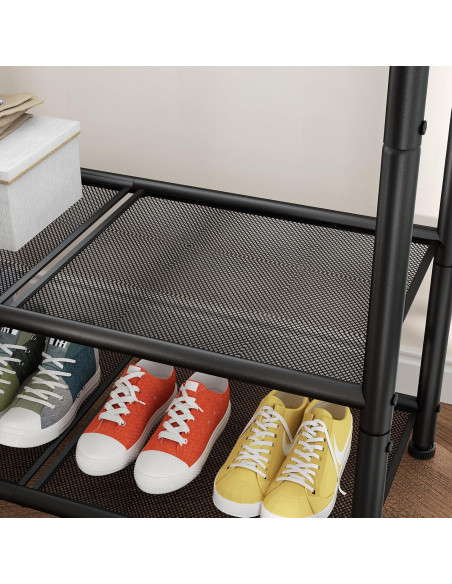 Perchero portátil SINGAYE 72 cm con estante doble y gancho