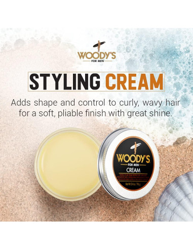 Crema para Cabello Rizado Woody 96 g - Fijación Suave y Brillo