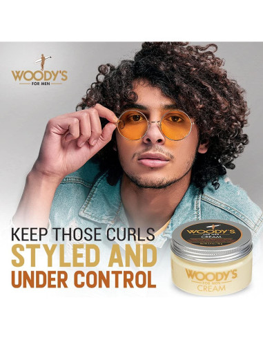Crema para Cabello Rizado Woody 96 g - Fijación Suave y Brillo