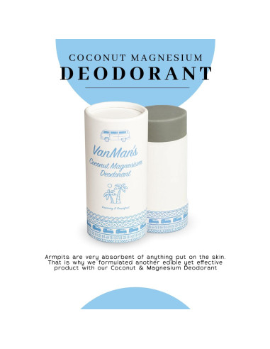 Desodorante en barra Vanman de coco y magnesio 59 ml - Control de olor