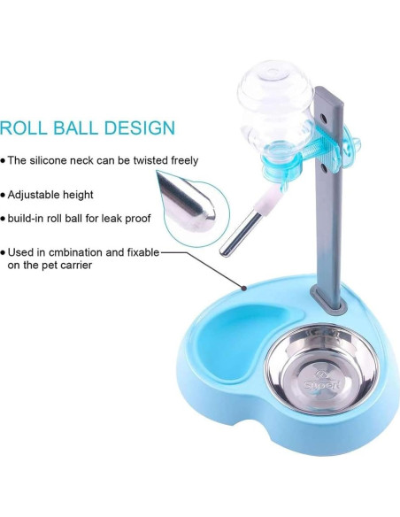 Dispensador Automático de Agua y Comida Super Design Azul