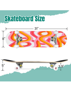 Skateboard UHMLTCRBOD 31" x 8" Madera Arce Doble Kick 2