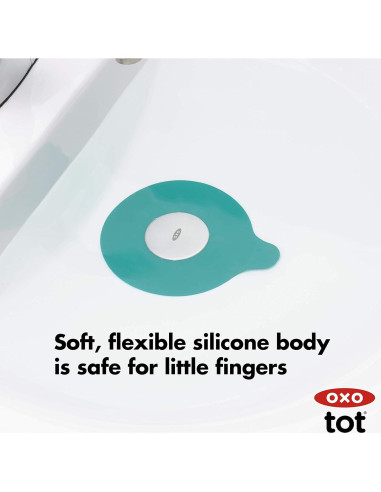 Tapón de Baño OXO Tot Verde Azulado Silicona 1 Unidad