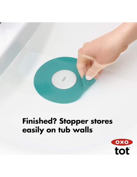 Tapón de Baño OXO Tot Verde Azulado Silicona 1 Unidad