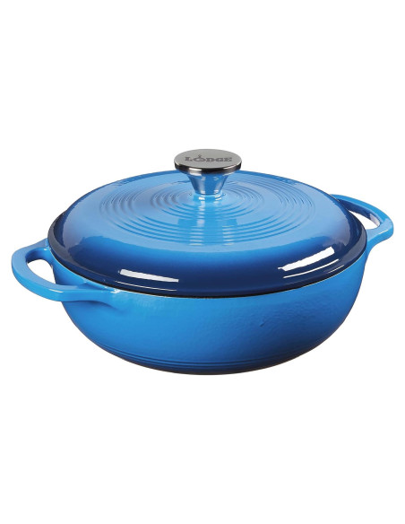 Horno Holandés Lodge 2.8L Hierro Fundido Enameled Azul Caribeño Horno Holandés Lodge 2.8L Hierro Fundido Enameled Azul Caribeño