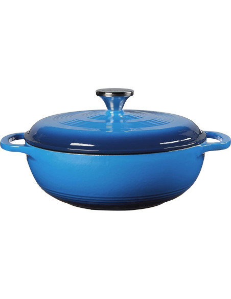 Horno Holandés Lodge 2.8L Hierro Fundido Enameled Azul Caribeño Horno Holandés Lodge 2.8L Hierro Fundido Enameled Azul Caribeño