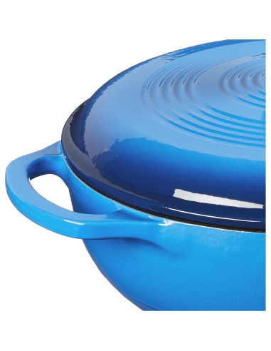 Horno Holandés Lodge 2.8L Hierro Fundido Enameled Azul Caribeño