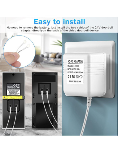 Adaptador de Alimentación 24V 500mA para Timbres y Termostatos