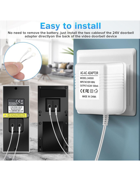 Adaptador de Alimentación 24V 500mA para Timbres y Termostatos