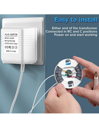 Adaptador de Alimentación 24V 500mA para Timbres y Termostatos