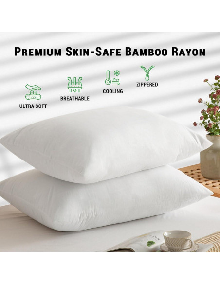 Protector de Almohada Impermeable Gogreen Reina 2 Piezas 50.8x76.2 cm Protector de Almohada Impermeable Gogreen Reina 2 Piezas 50.8x76.2 cm