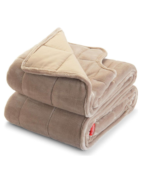 Manta con peso Sunbeam 6.8 kg, terciopelo y microfibra 137x185 cm