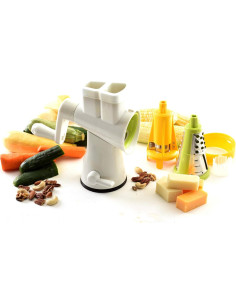 Rallador Cortador Doble Barril Norpro 3 Tambores Acero Inoxidable 2