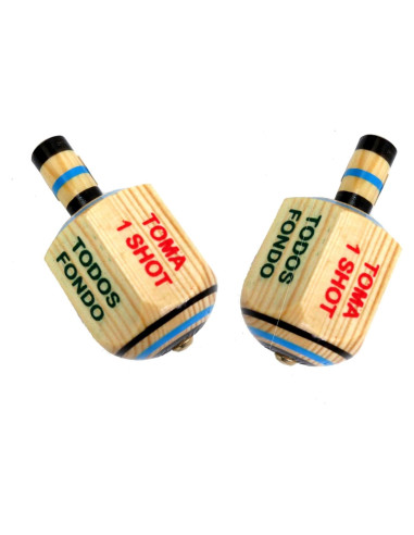 Juego de Beber Pirinola de Madera Toma Todo - Paquete de 2