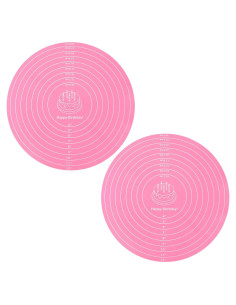 2 Tapetes de Silicona Rosa 30 cm para Hornear Pasteles SynHHergyx