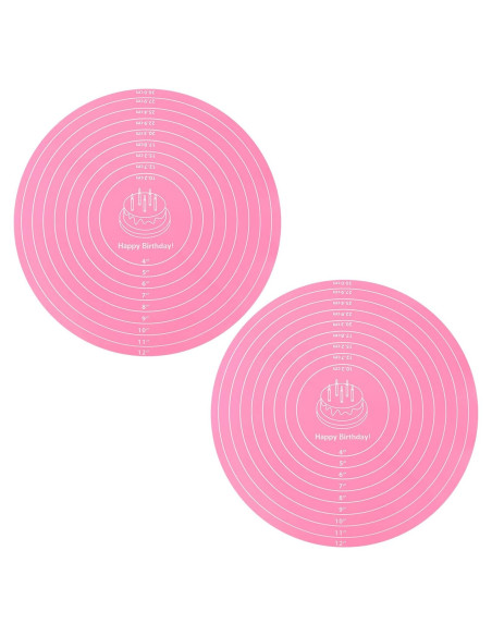 2 Tapetes de Silicona Rosa 30 cm para Hornear Pasteles SynHHergyx