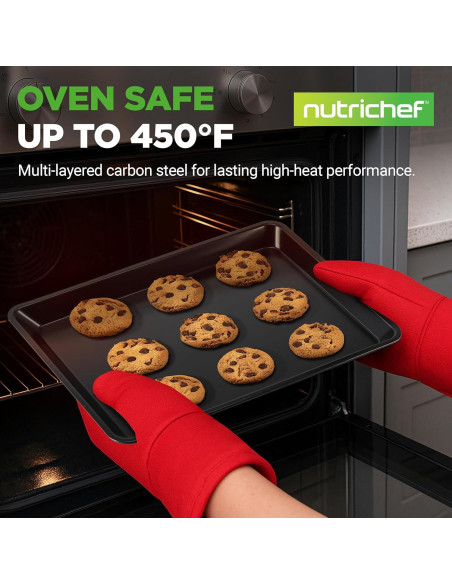 Juego de 2 Bandejas para Hornear Antiadherentes NutriChef